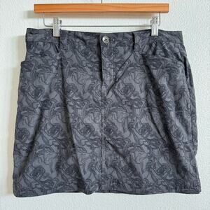 Eddie Bauer Gray Black Floral Skort Women's 8